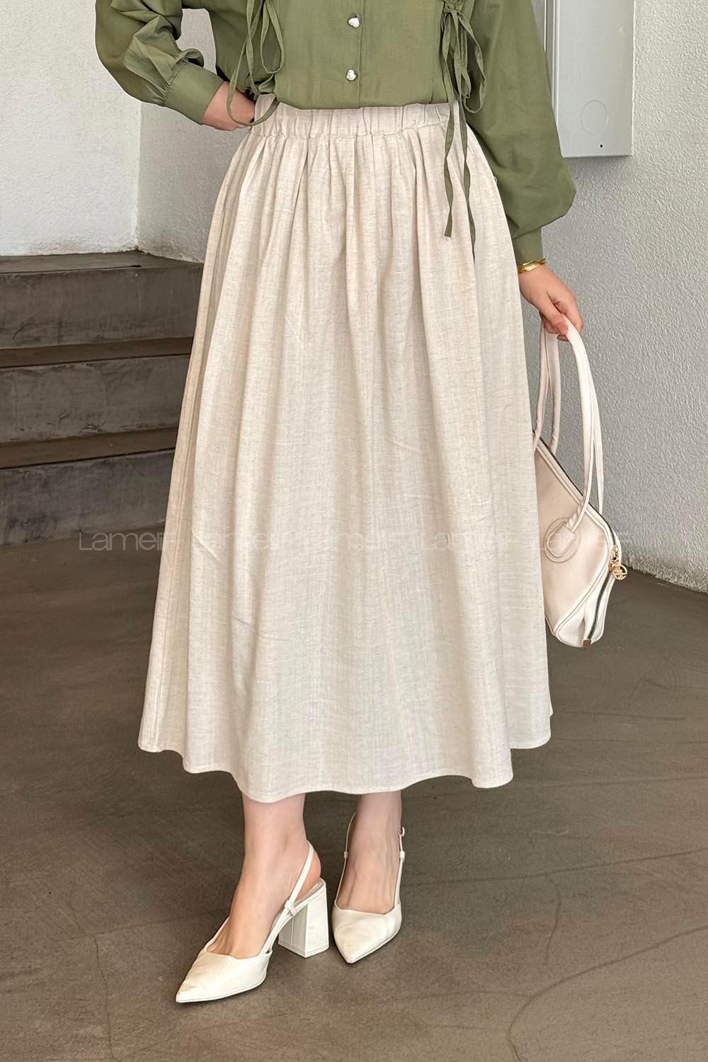 Lamelif Keten Etek Bej