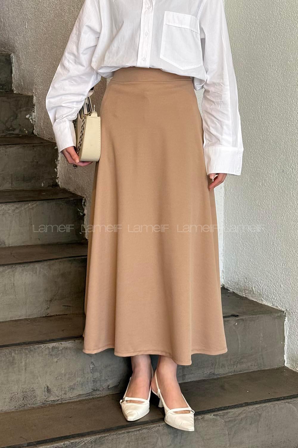 Lamelif Kloş Etek Sütlü Kahve