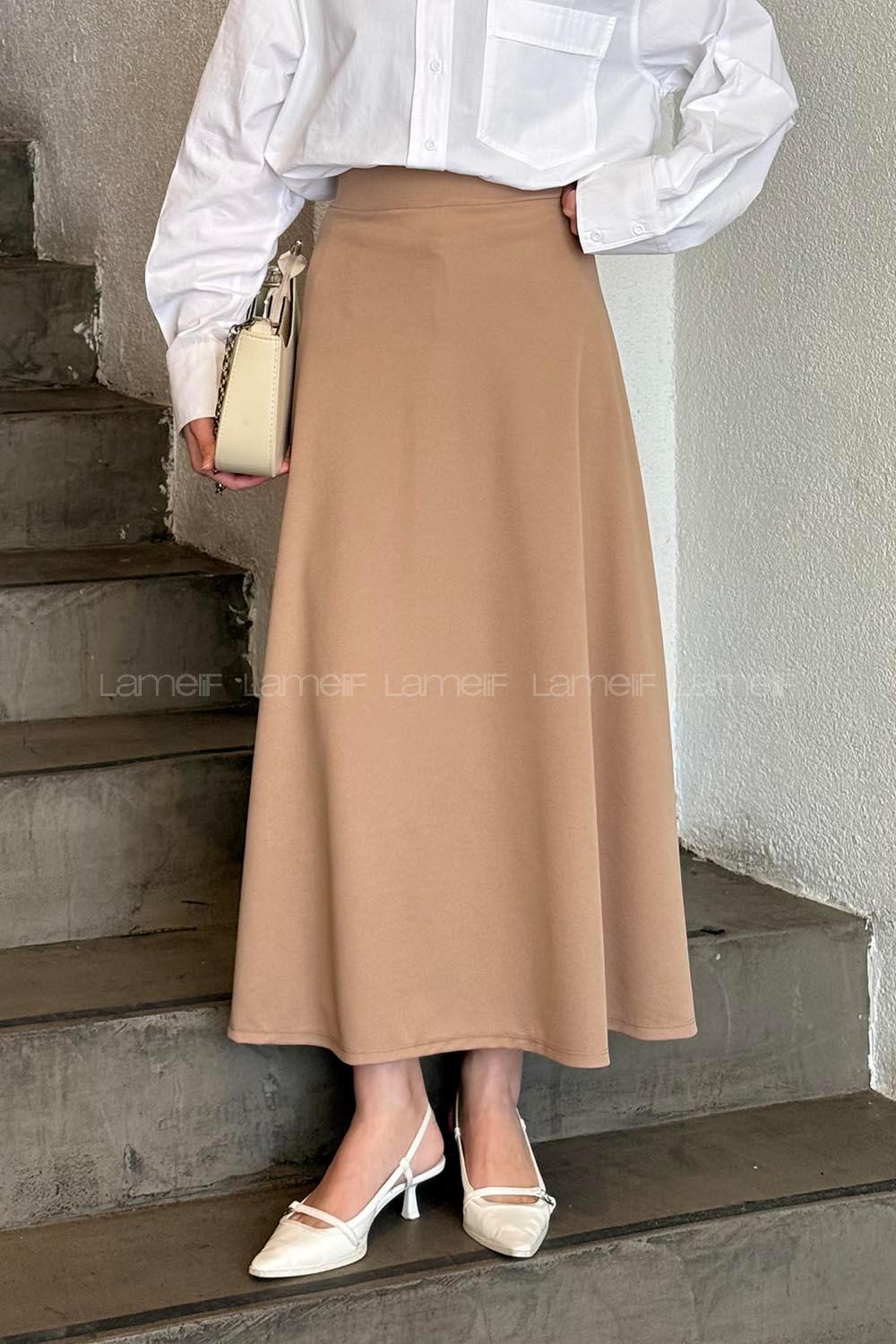 Lamelif Kloş Etek Sütlü Kahve