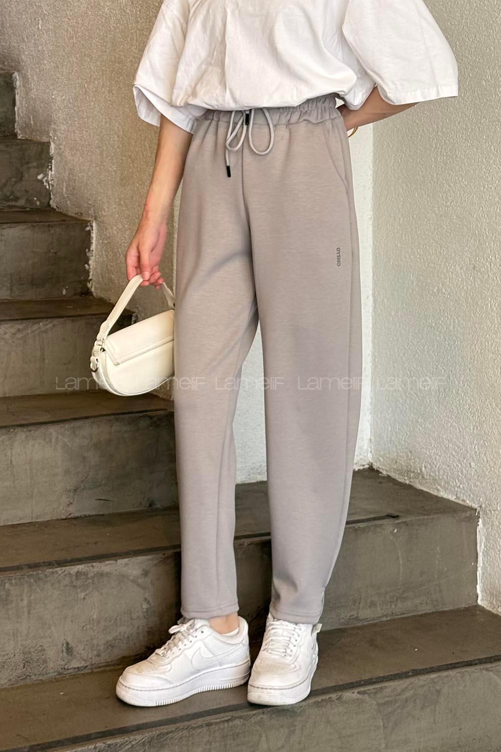 Gray Narrow Leg Normal Waist Slim Fit Bottom Tracksuit