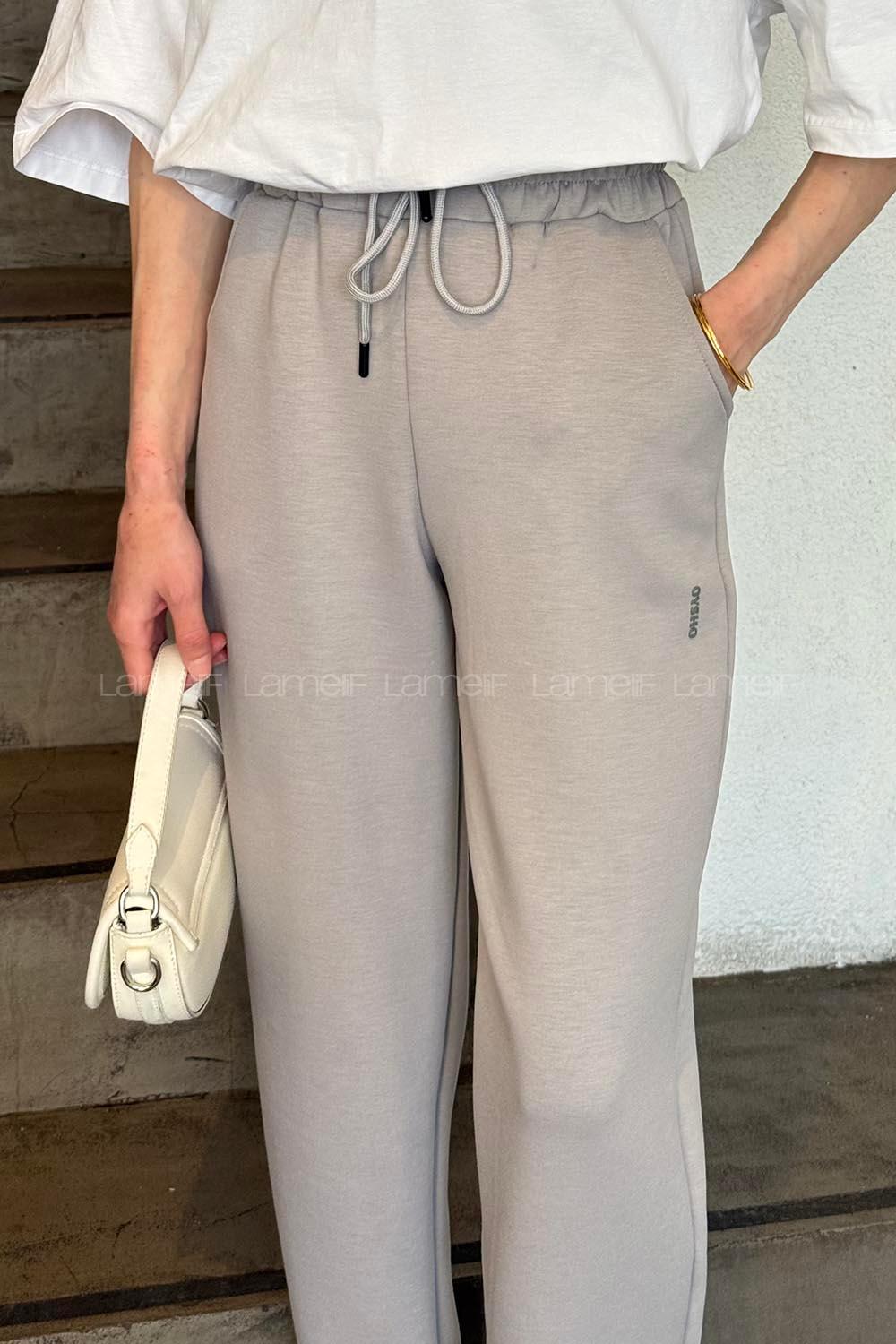 Gray Narrow Leg Normal Waist Slim Fit Bottom Tracksuit