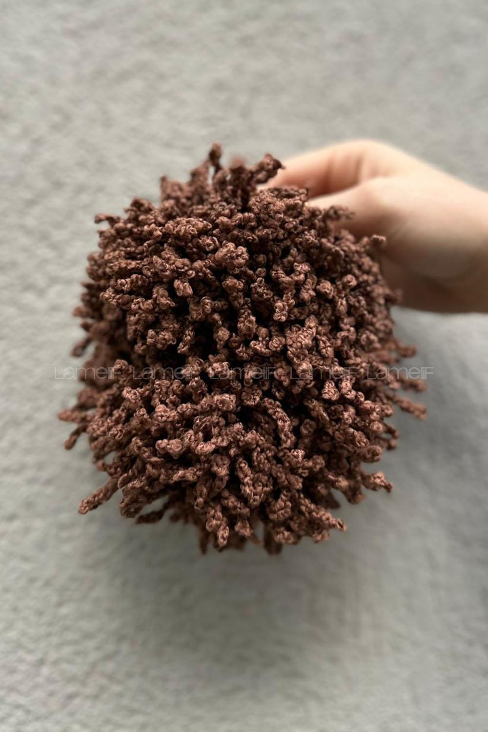 Dark Brown Combed Fabric Straight 