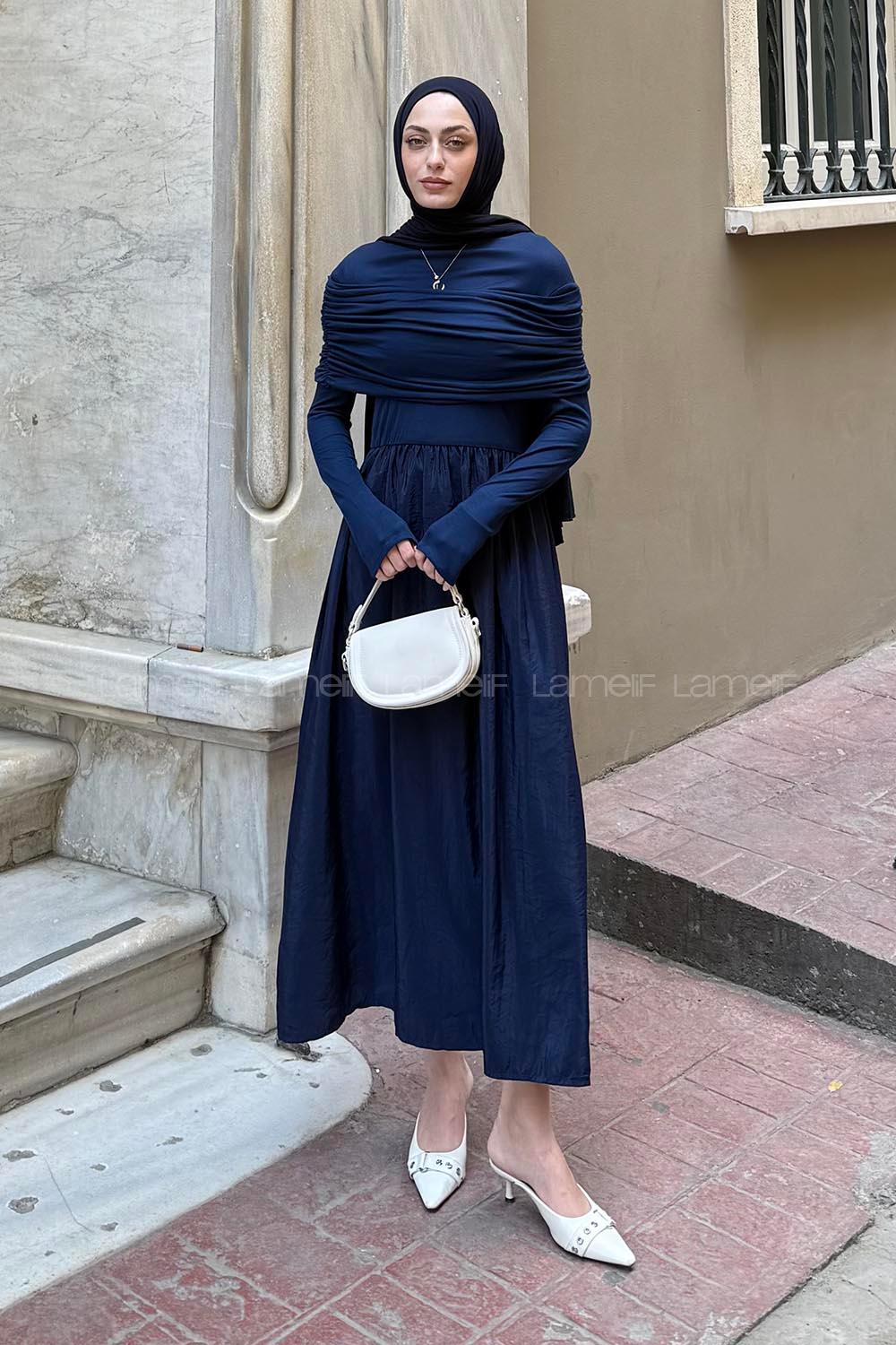 Lamelif Elbise Lacivert