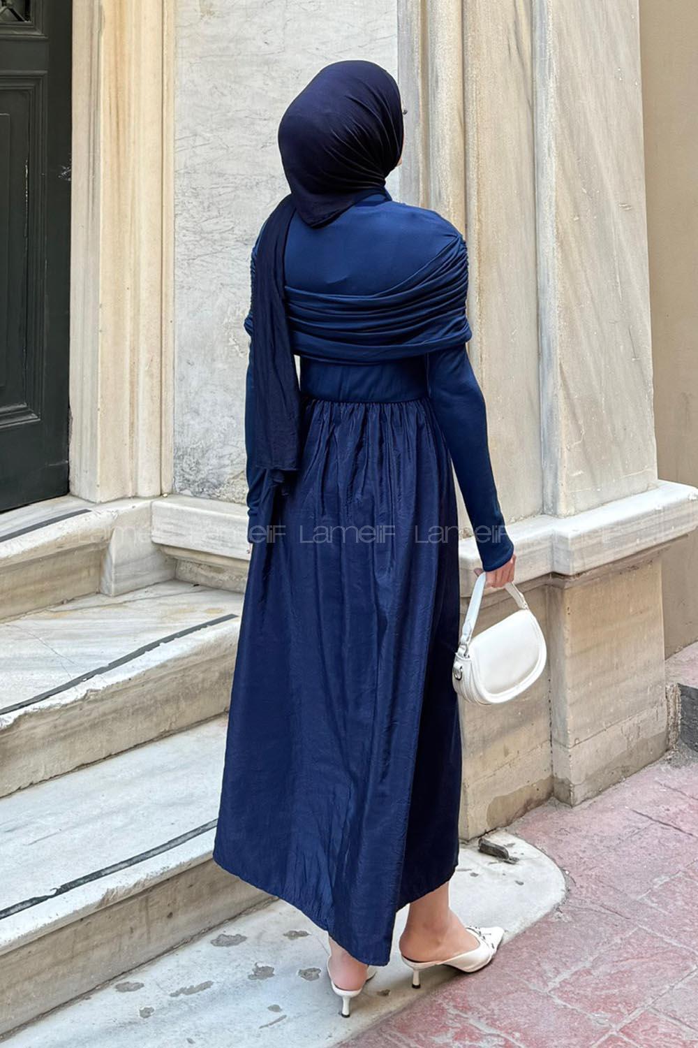 Lamelif Elbise Lacivert