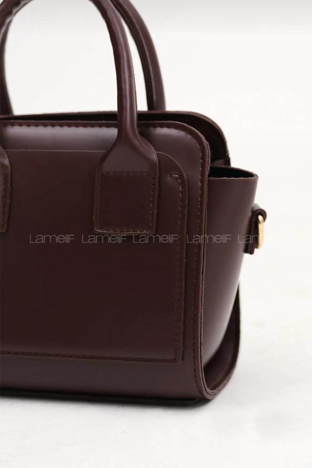 Lamelif Minimal Zarif Kadın Çanta Acı Kahve