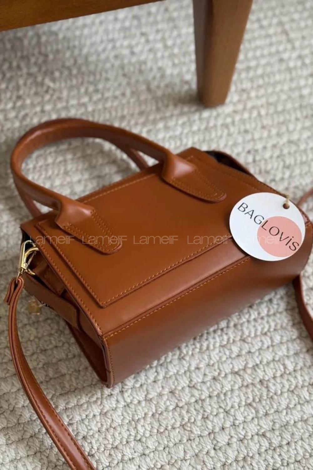 Lamelif Minimal Zarif Kadın Çanta Taba