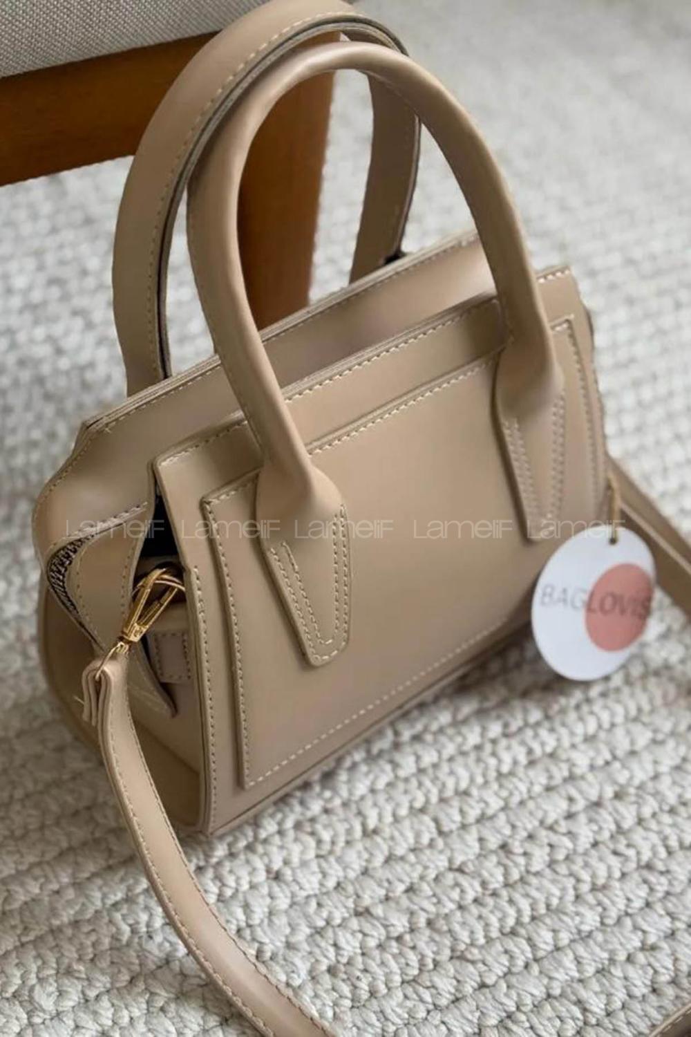 Lamelif Minimal Zarif Kadın Çanta Vizonrengi