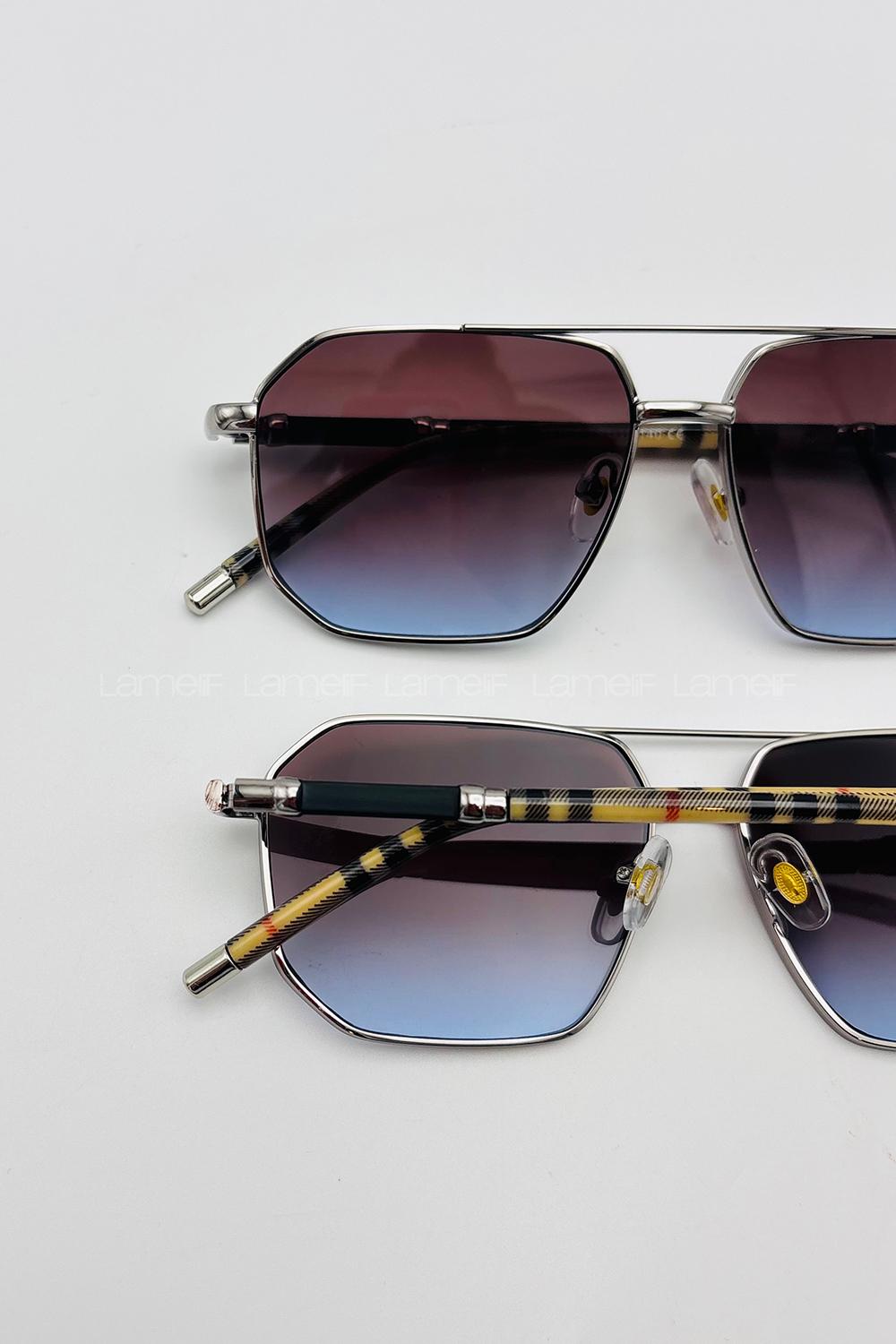 Lamelif Burberry İmzalı Luxery Blok Renk Güneş Gözlüğü