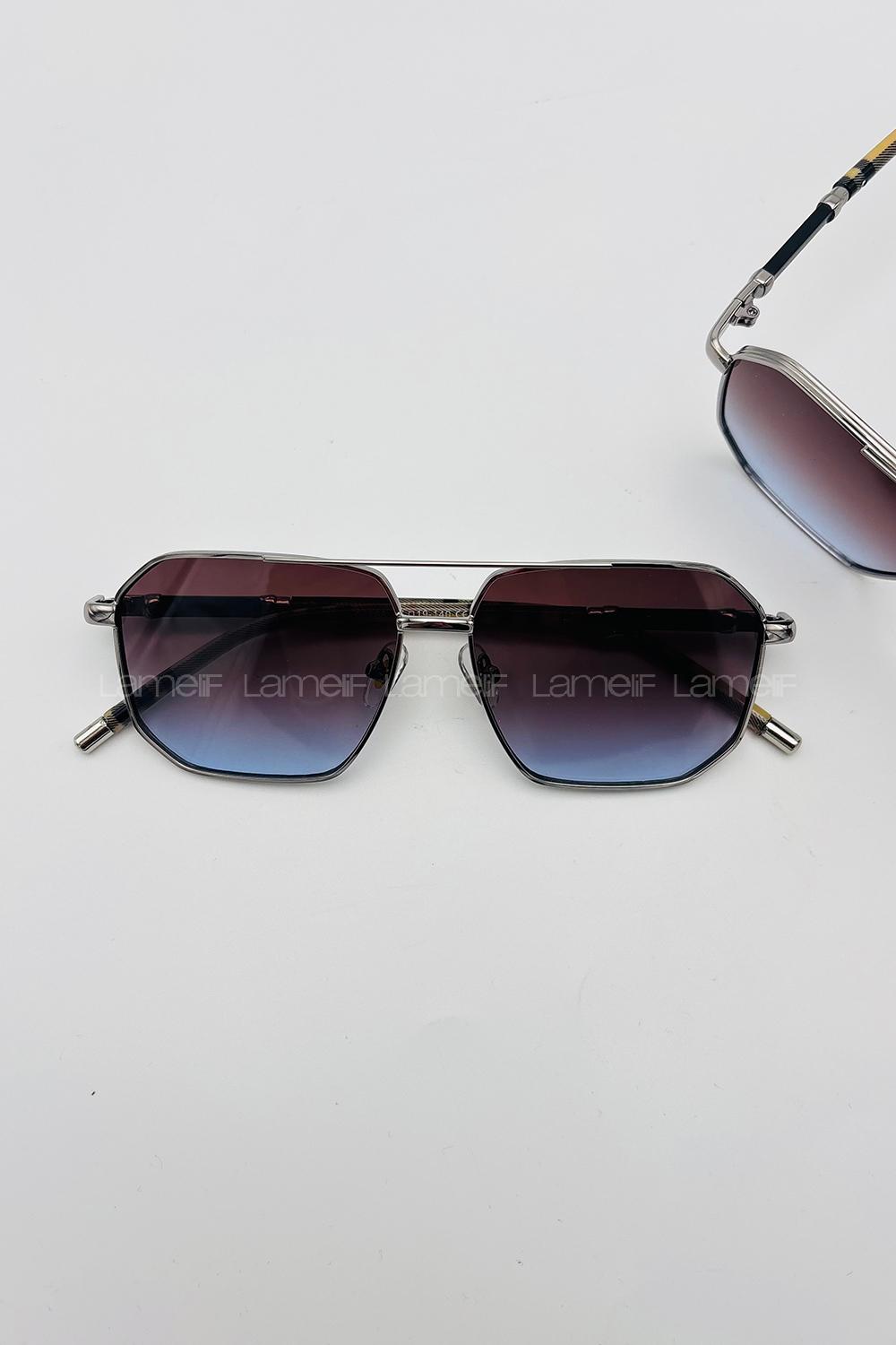 Lamelif Burberry İmzalı Luxery Blok Renk Güneş Gözlüğü