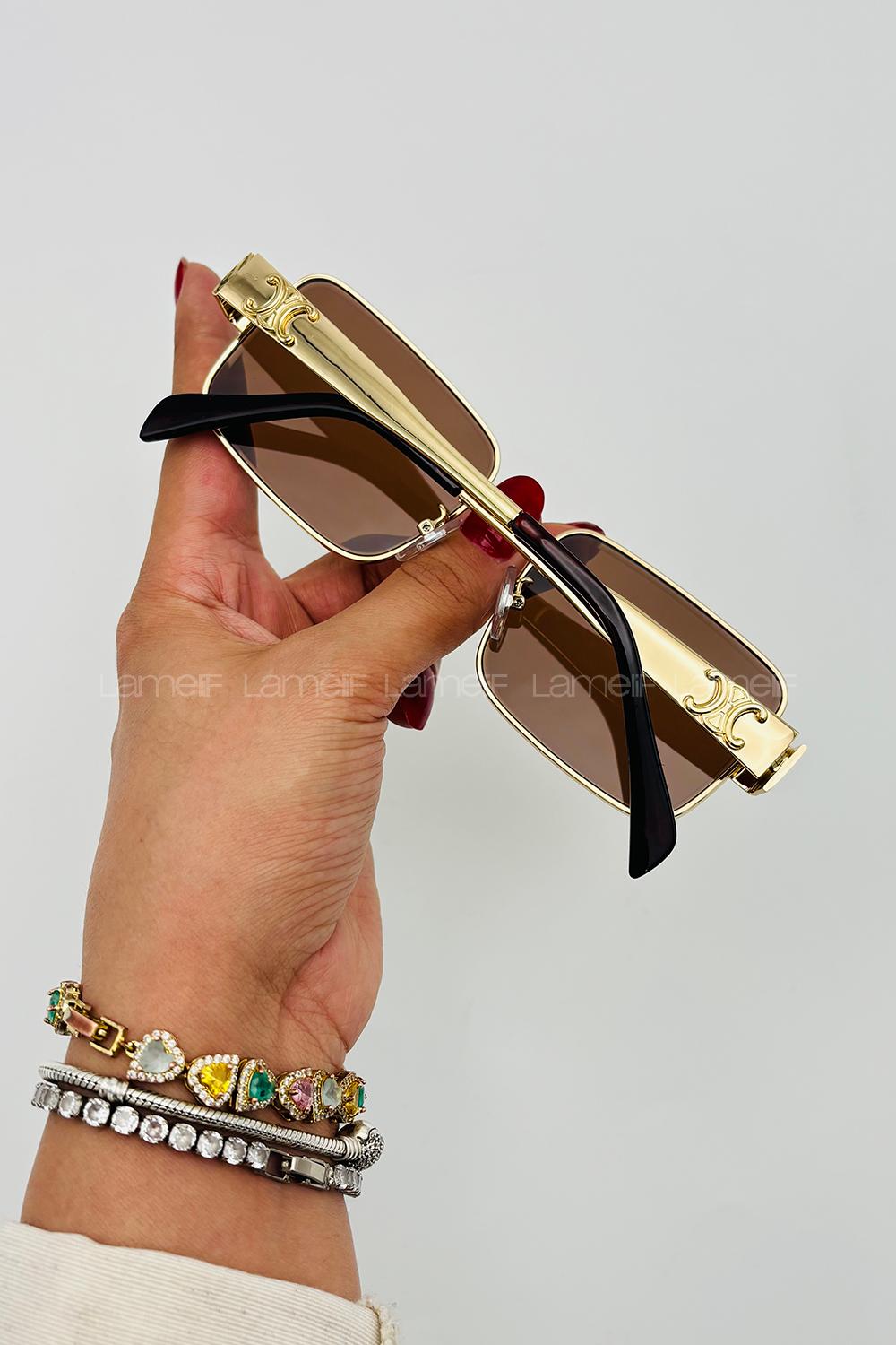 Lamelif Celine Luxery Kahverengi Güneş Gözlüğü