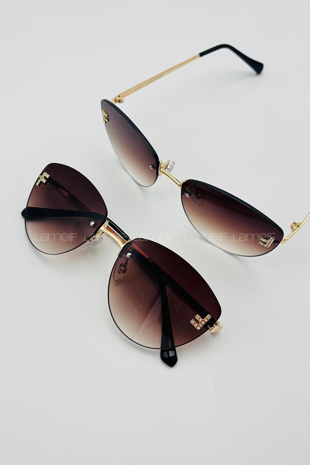 Lamelif Fendi Luxery Kahverengi Güneş Gözlüğü
