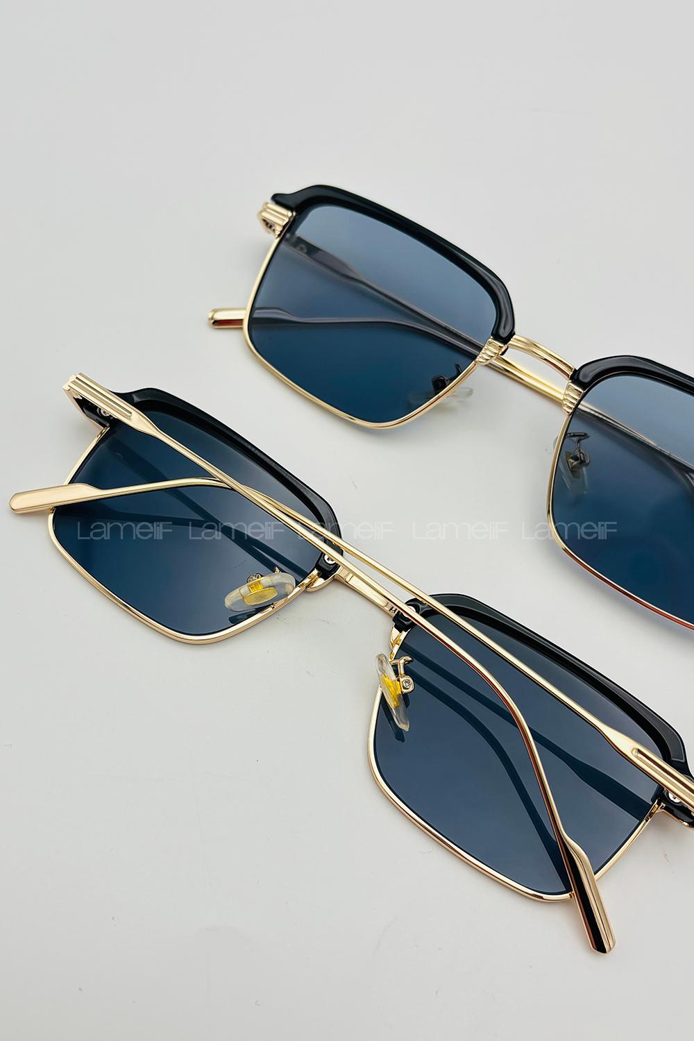 Lamelif Noa Luxery Siyah Gold Çerçeve Güneş Gözlüğü