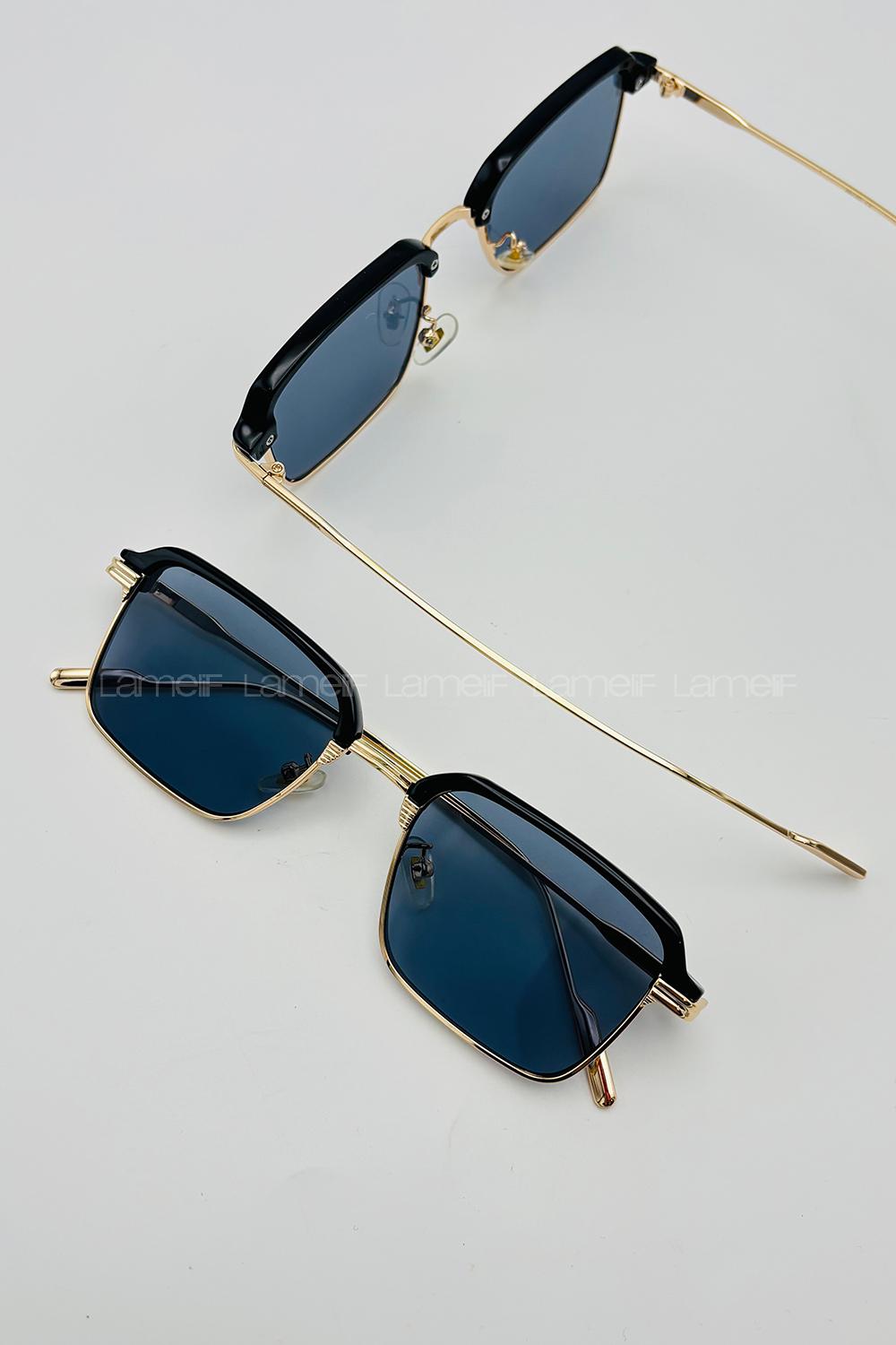 Lamelif Noa Luxery Siyah Gold Çerçeve Güneş Gözlüğü