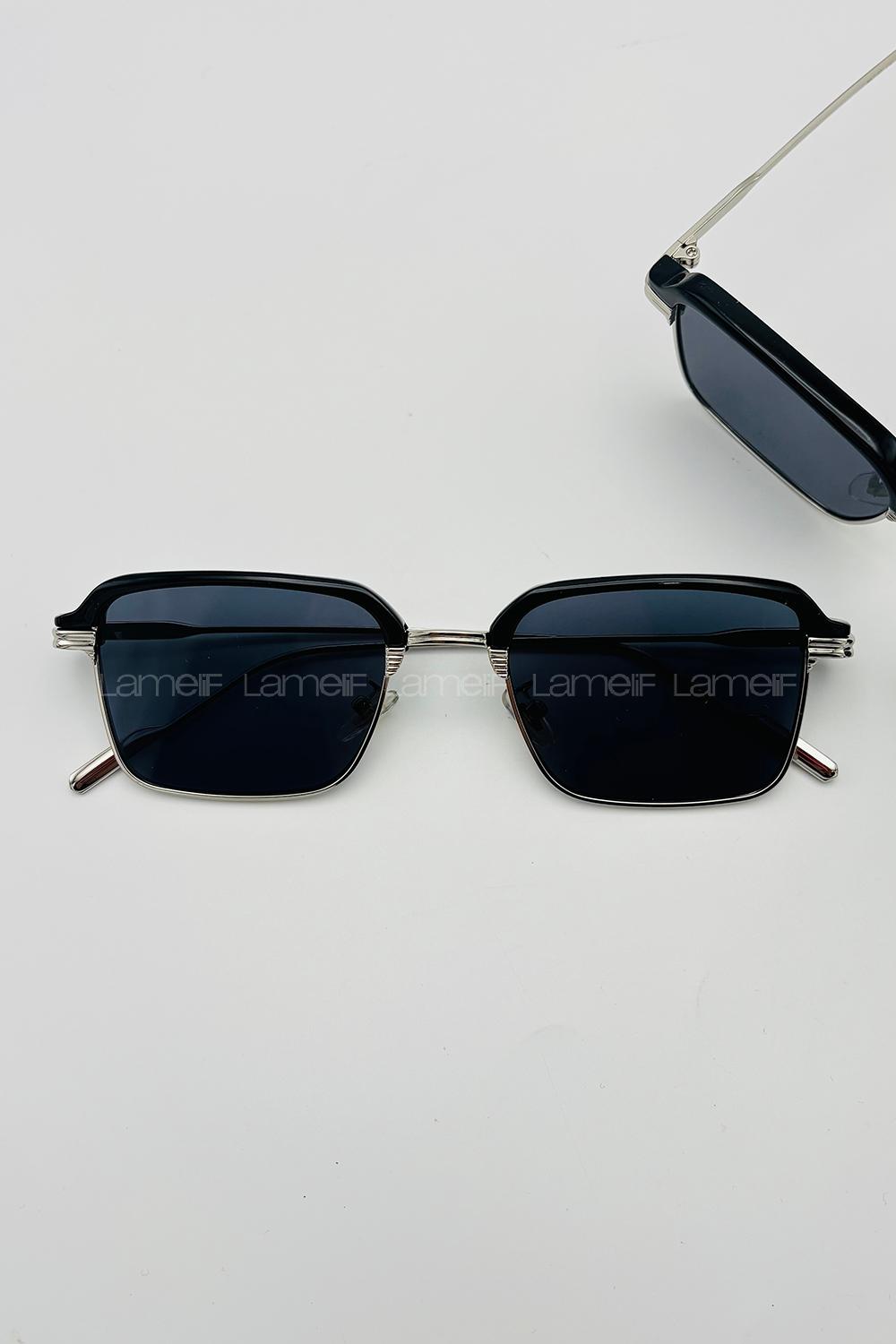 Lamelif Noa Luxery Siyah Gümüş Çerçeve Güneş Gözlüğü