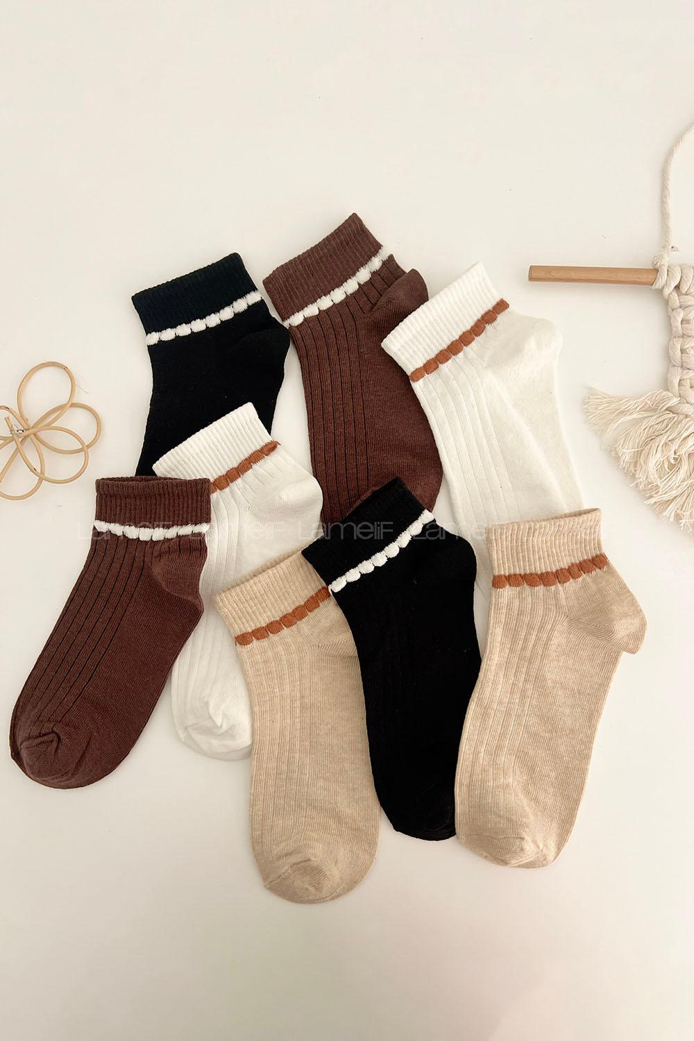 Lamelif 4lü Yarım Konç Çorap