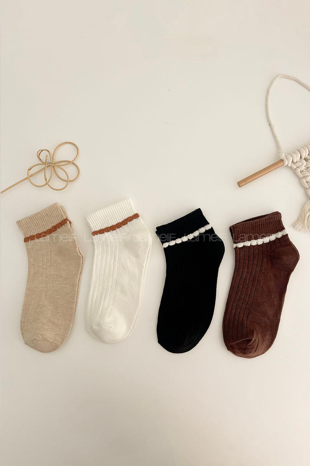 Lamelif 4lü Yarım Konç Çorap