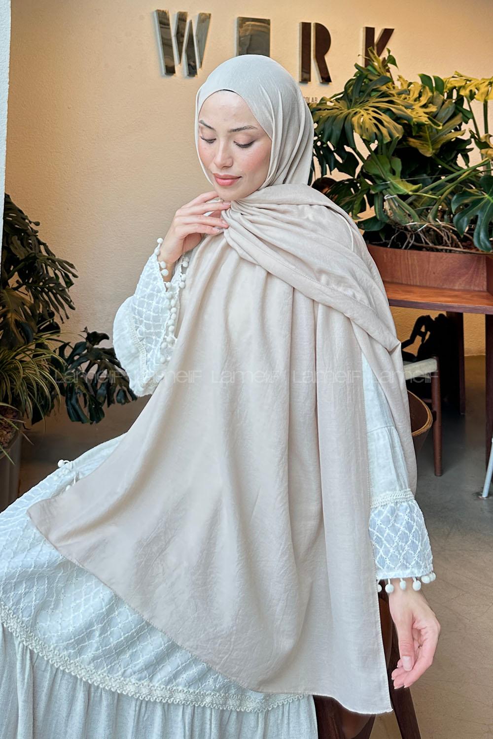 Lamelif Comfort Pamuk Şal Bej