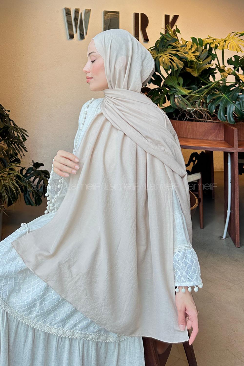 Lamelif Comfort Pamuk Şal Bej