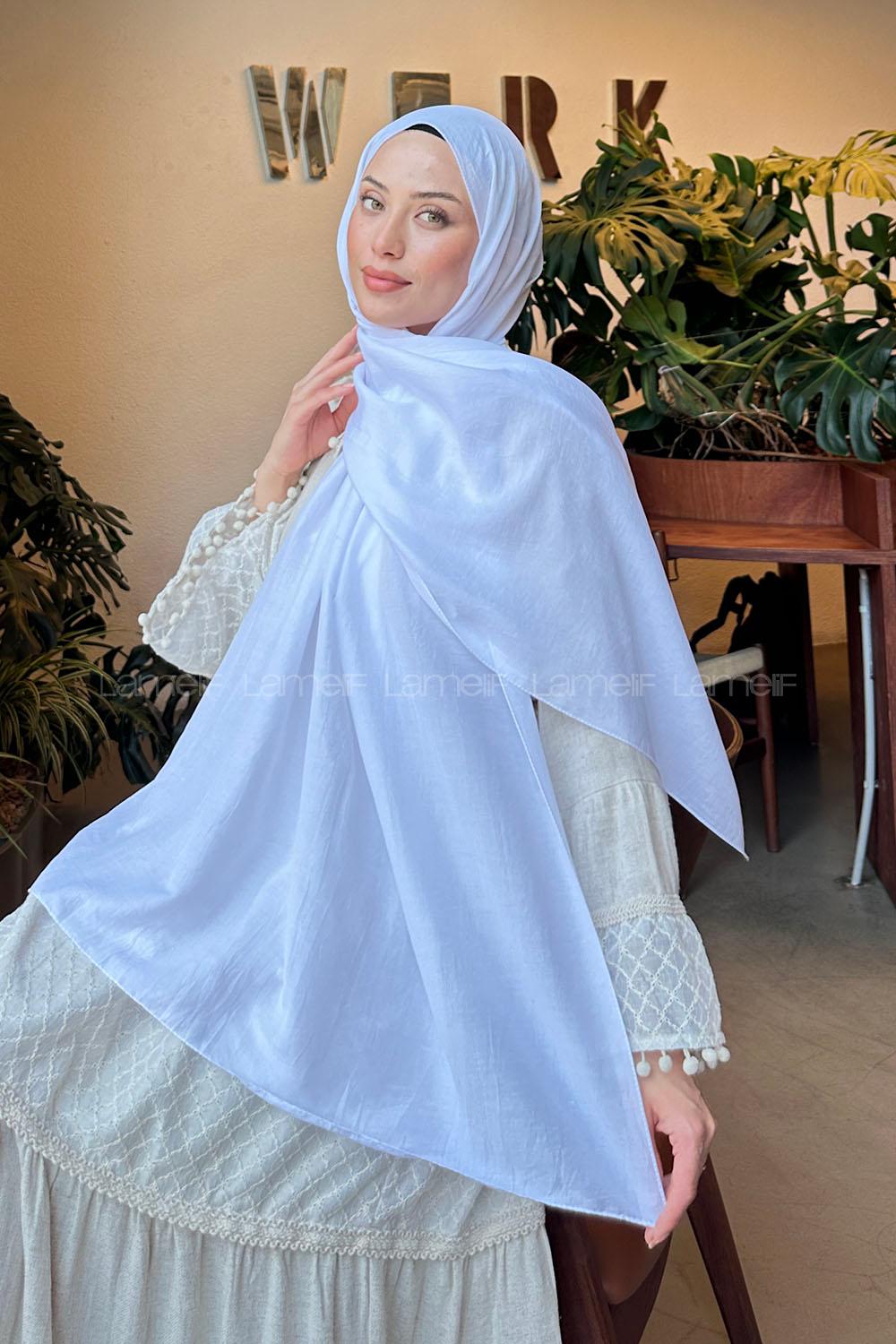 Lamelif Comfort Pamuk Şal Beyaz