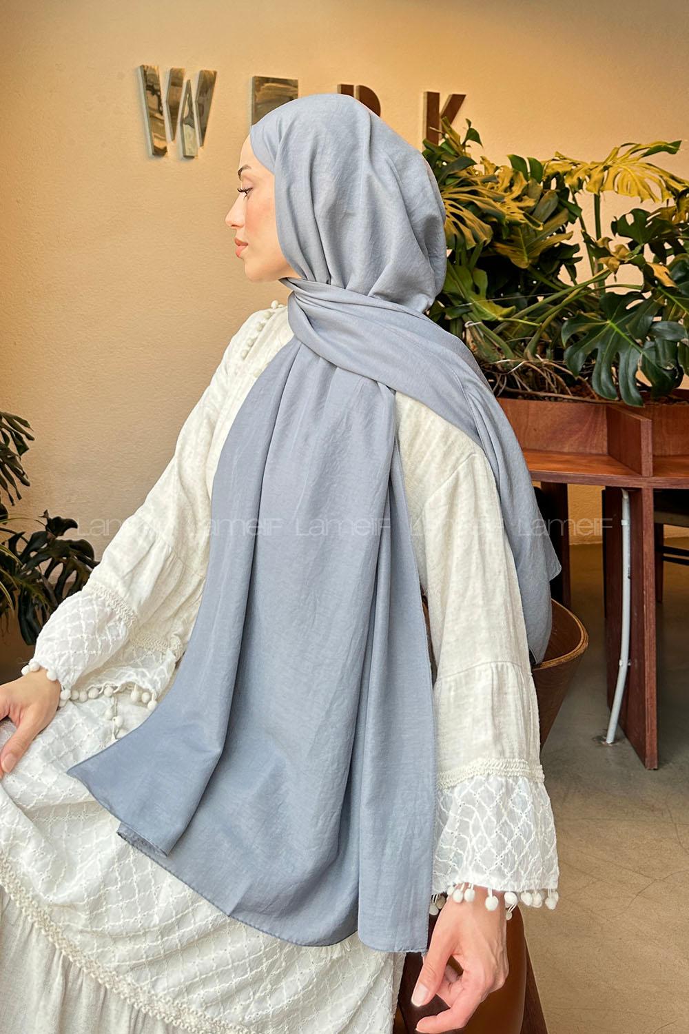 Lamelif Comfort Pamuk Şal Koyu Gri