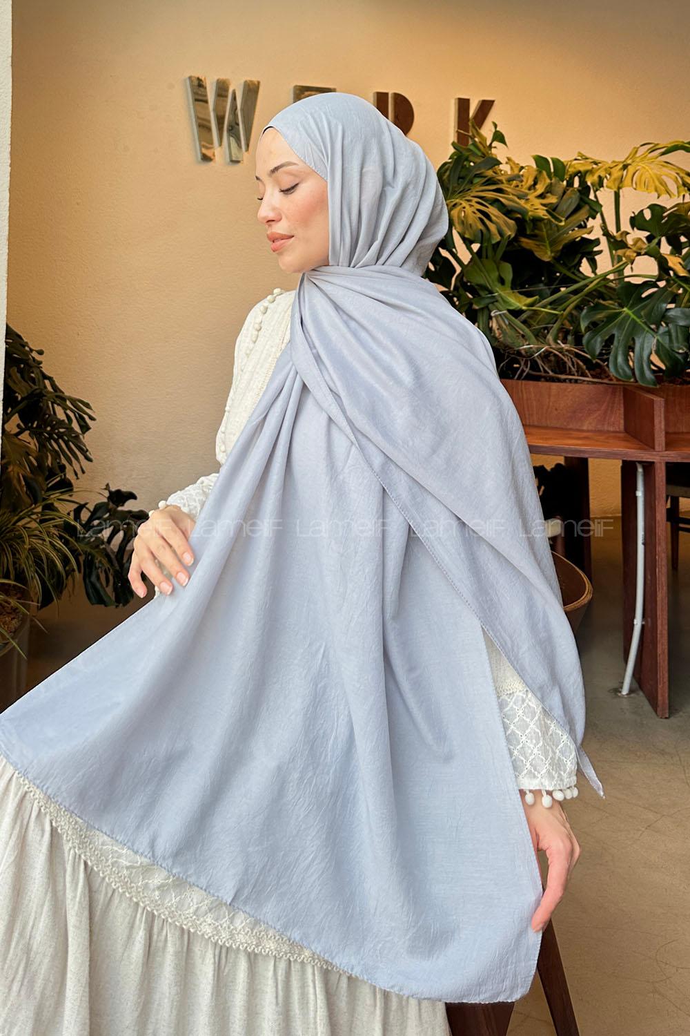 Lamelif Comfort Pamuk Şal Gri