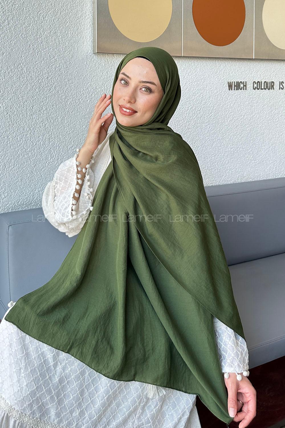 Lamelif Comfort Pamuk Şal Haki