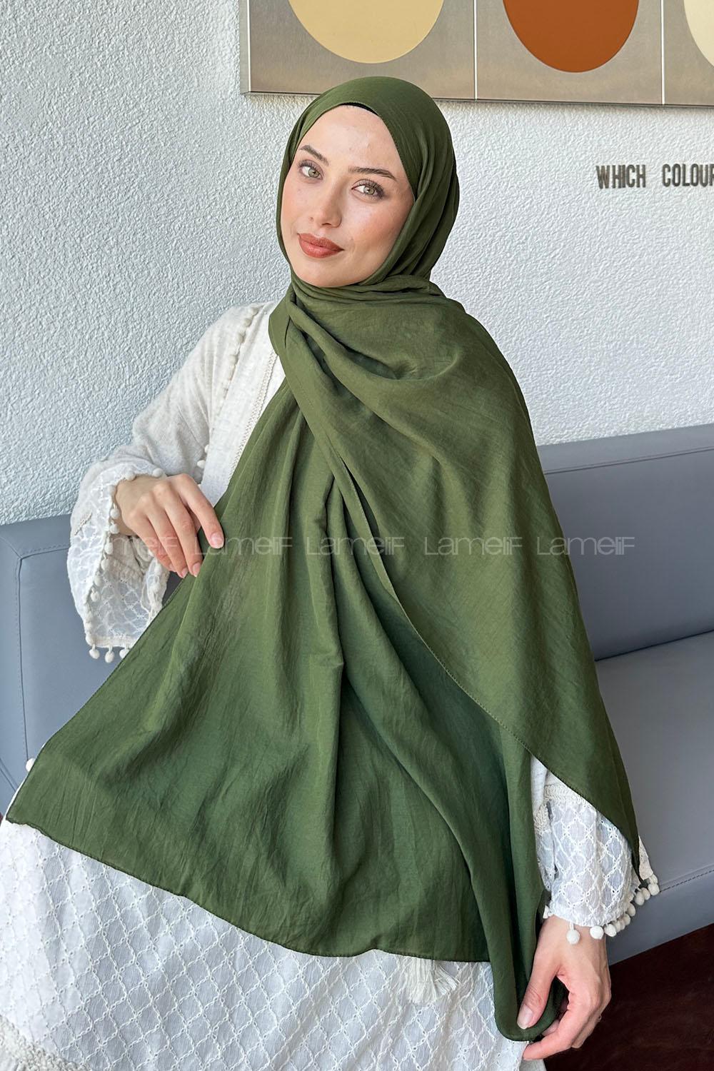 Lamelif Comfort Pamuk Şal Haki