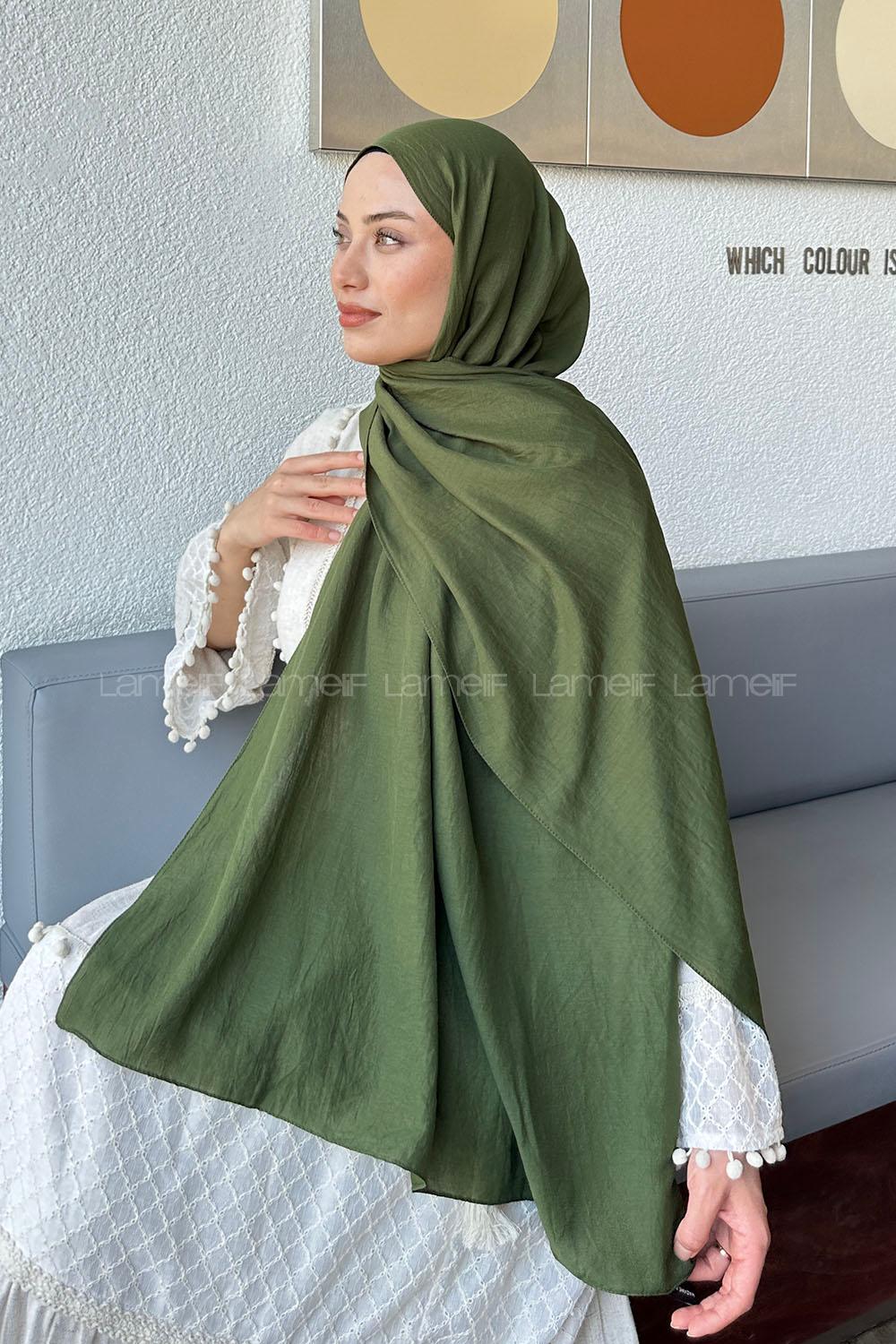 Lamelif Comfort Pamuk Şal Haki