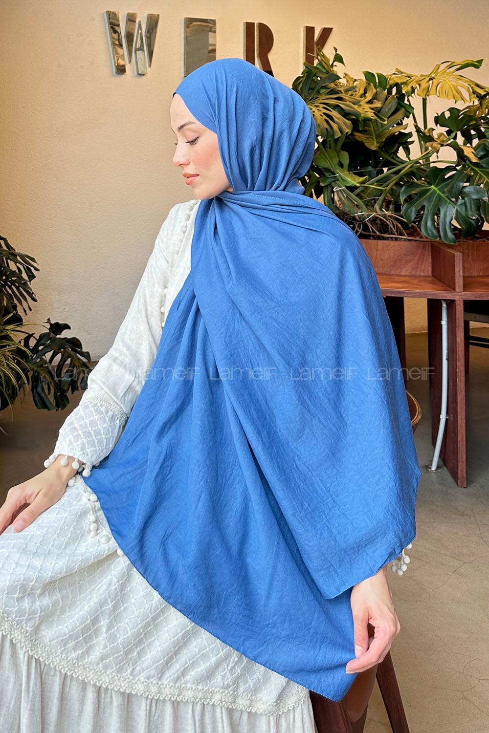 Lamelif Comfort Pamuk Şal İndigo