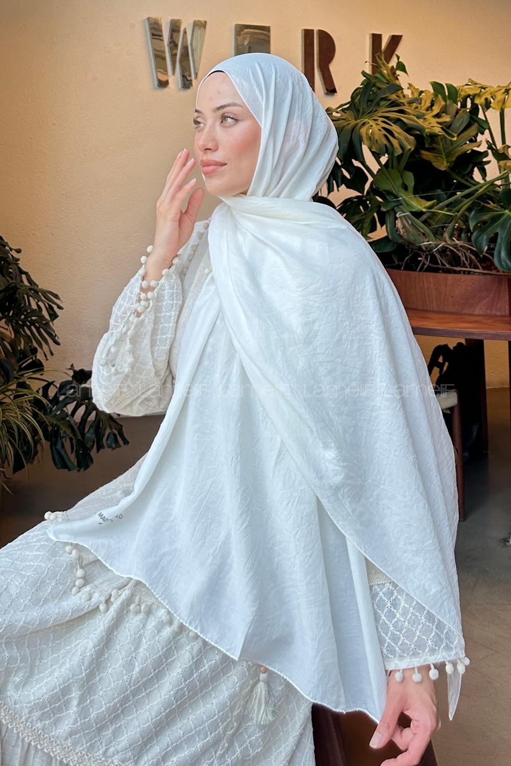 Lamelif Comfort Pamuk Şal Krem