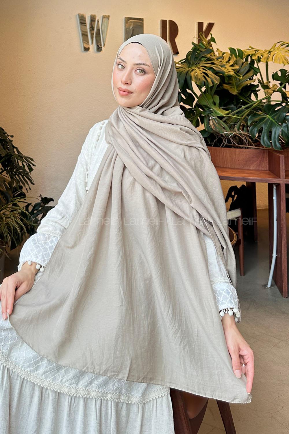 Lamelif Comfort Pamuk Şal Vizon