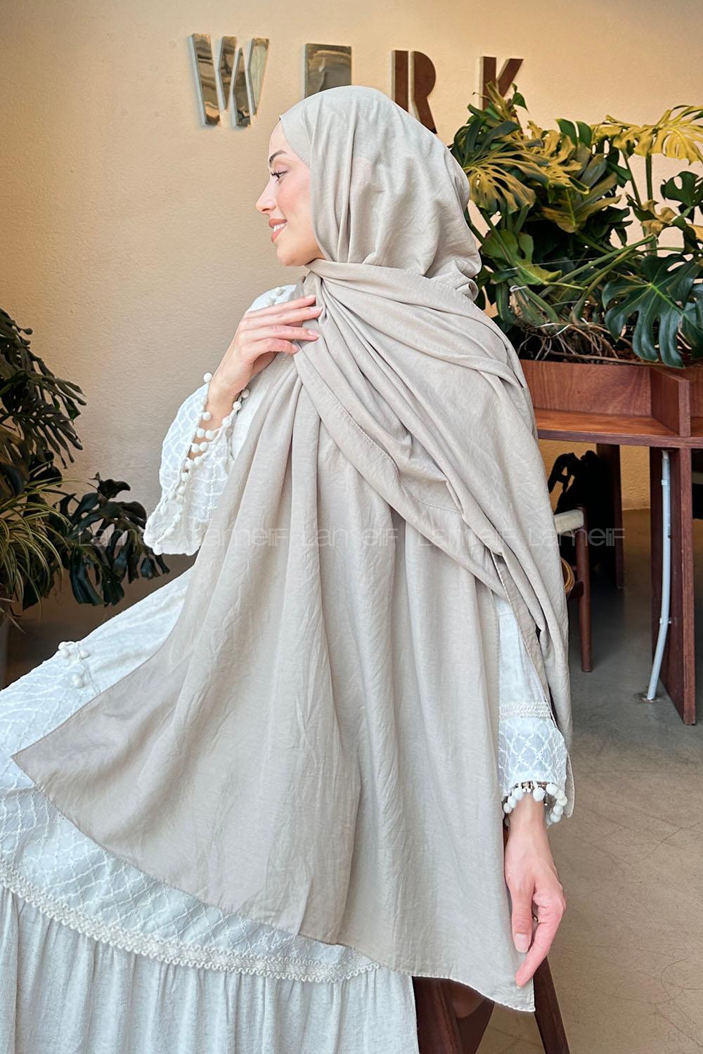 Lamelif Comfort Pamuk Şal Vizon