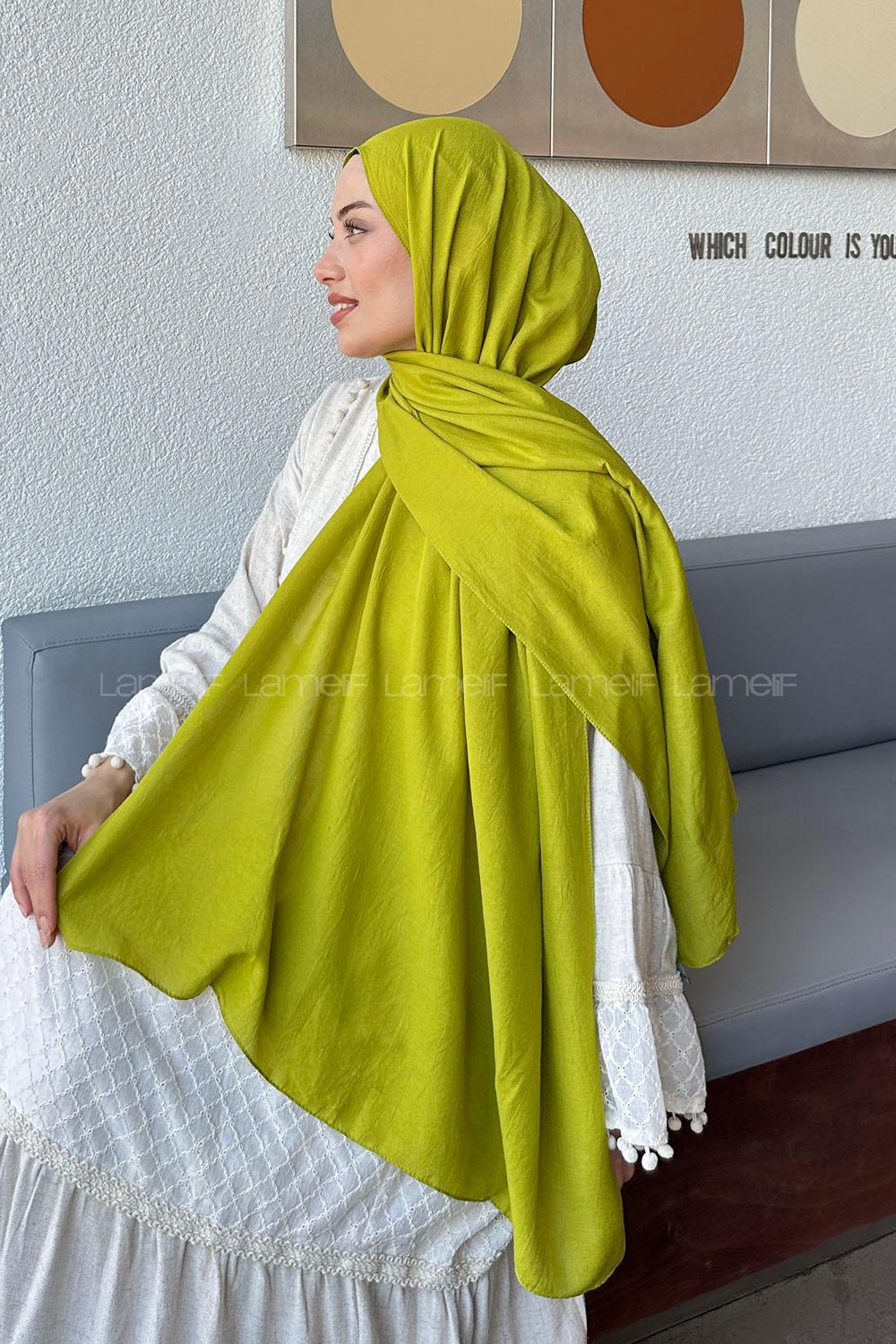 Oil Green Cotton Cotton Fabric Straight Shawl