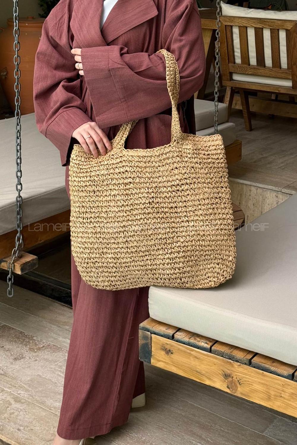 Camel Buckle Skin Hand Bag Bag