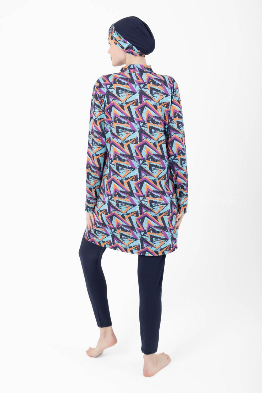 Lamelif Haşama Tesettür Mayo Hijap Mavi