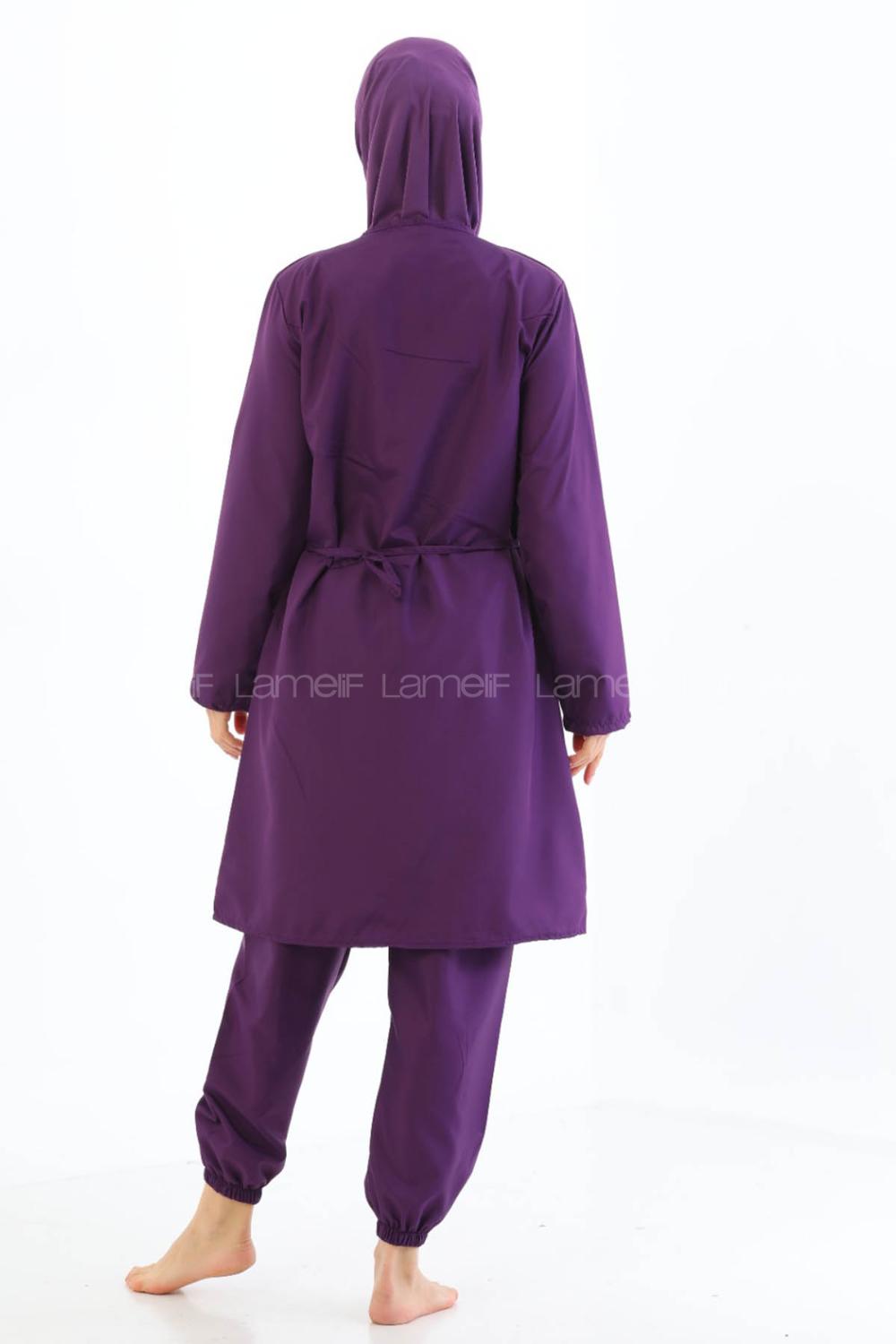 Lamelif Haşama Tesettür Mayo Hijap Mor