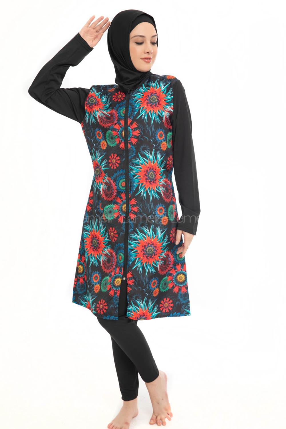 Lamelif Haşama Tesettür Mayo Hijap Renkli