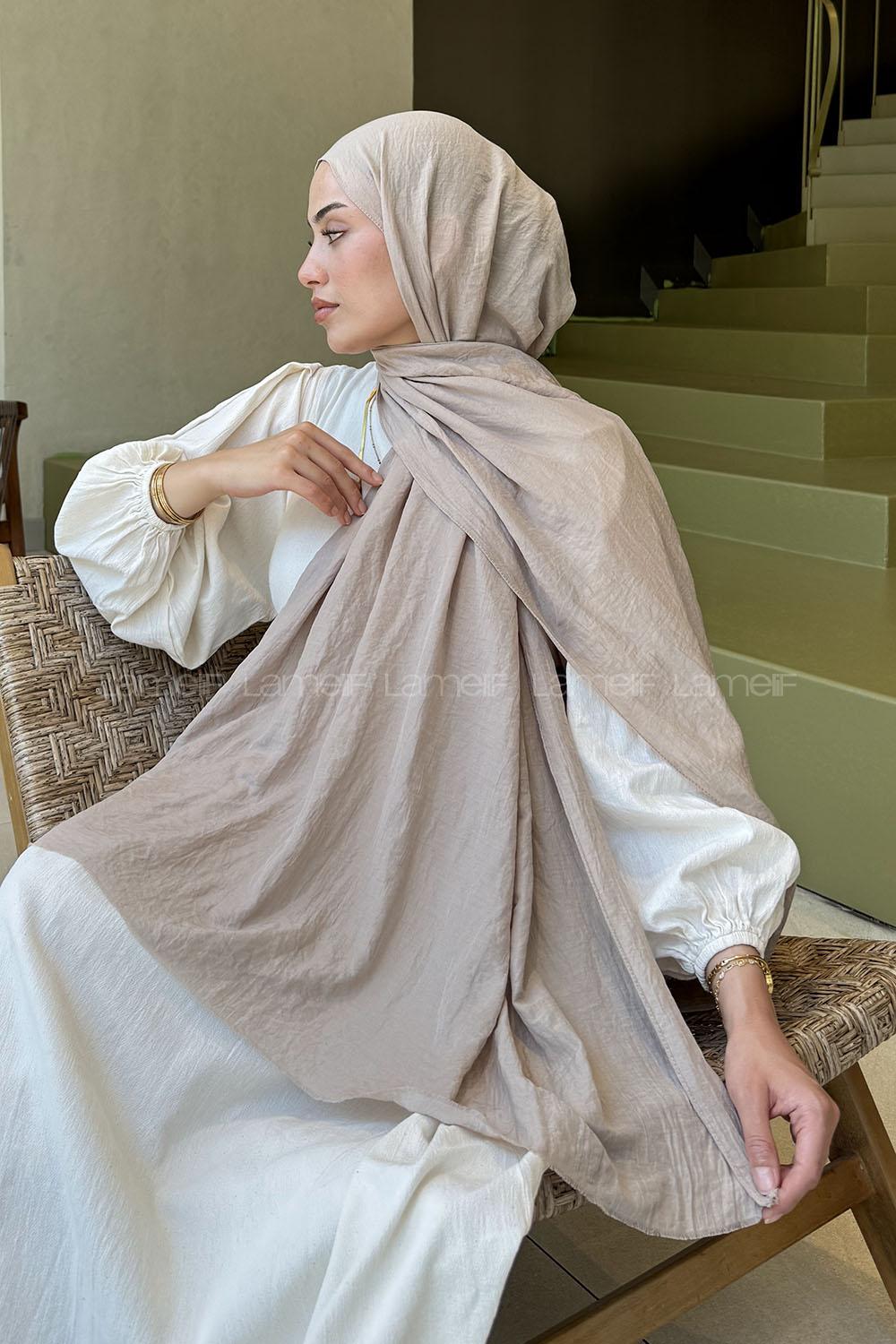 Lamelif Organik Premium Şal Vizon