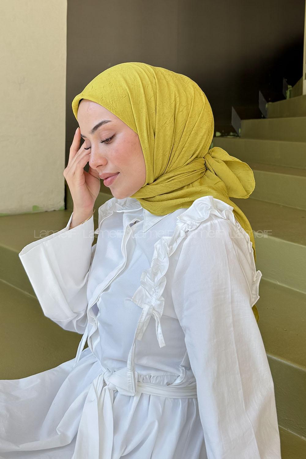 Lamelif Bambu Eşarp Yağ Yeşili