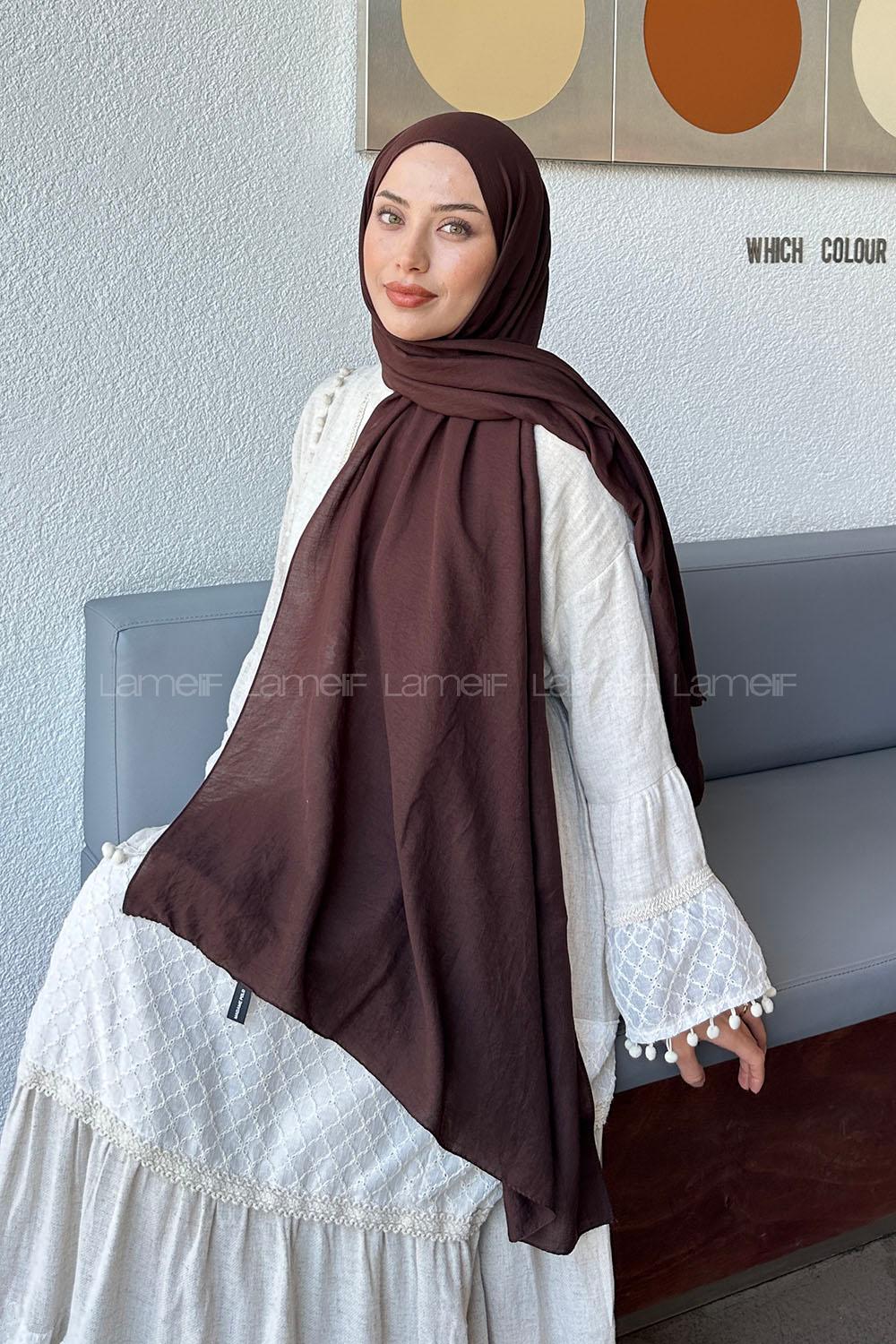 Lamelif Comfort Pamuk Şal Kahvrengi