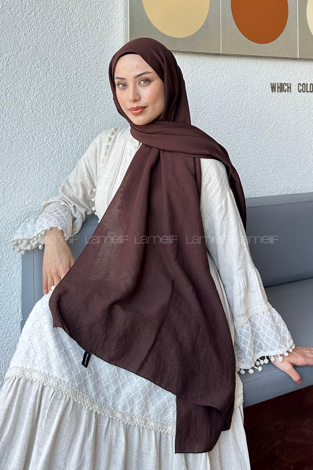 Lamelif Comfort Pamuk Şal Kahvrengi