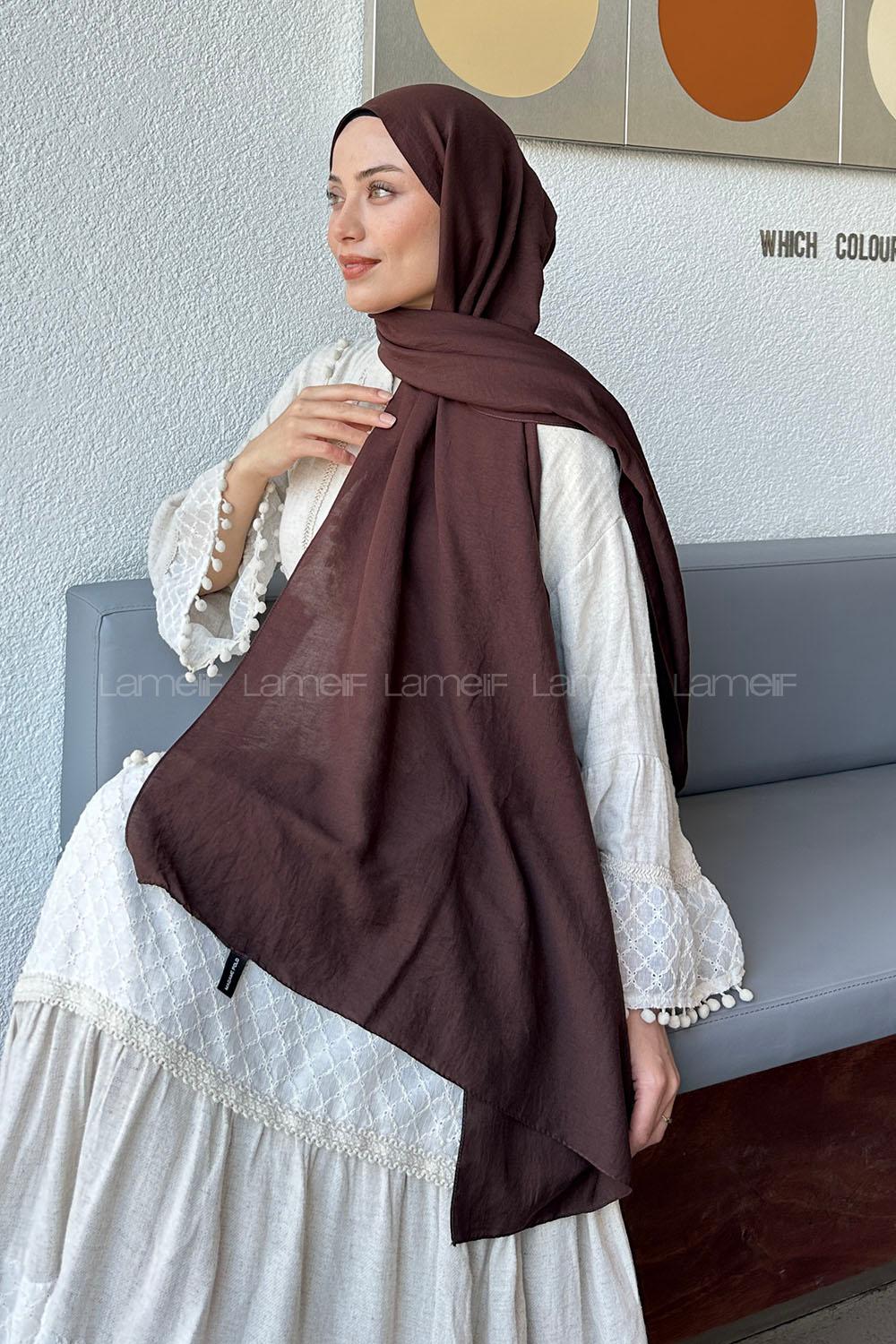 Lamelif Comfort Pamuk Şal Kahvrengi