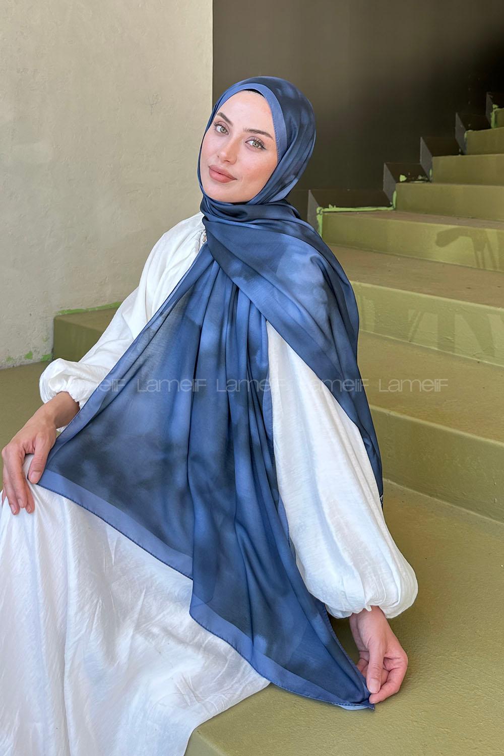 Lamelif Batik Desen Soft Şal Antrasit