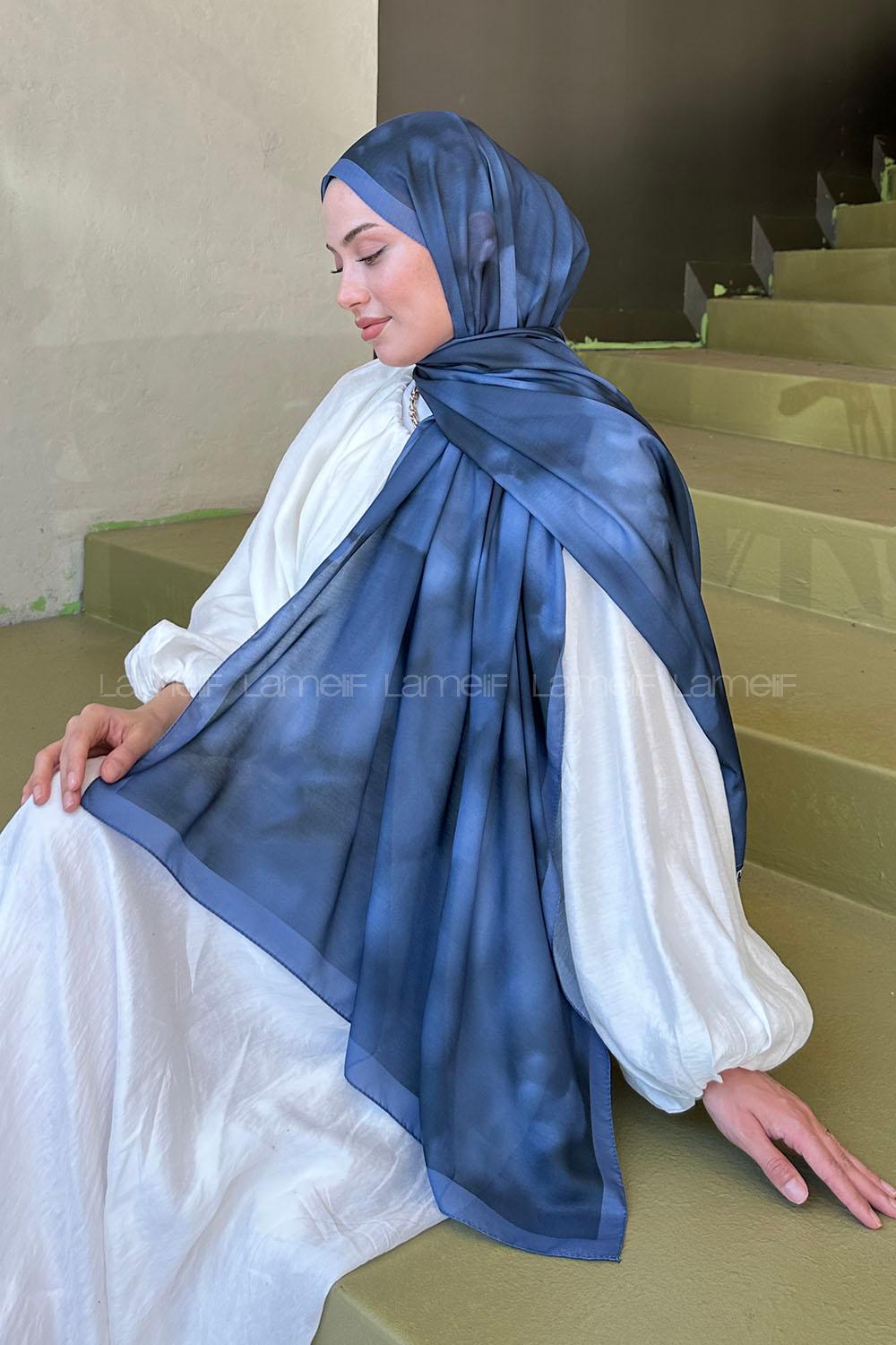 Lamelif Batik Desen Soft Şal Antrasit