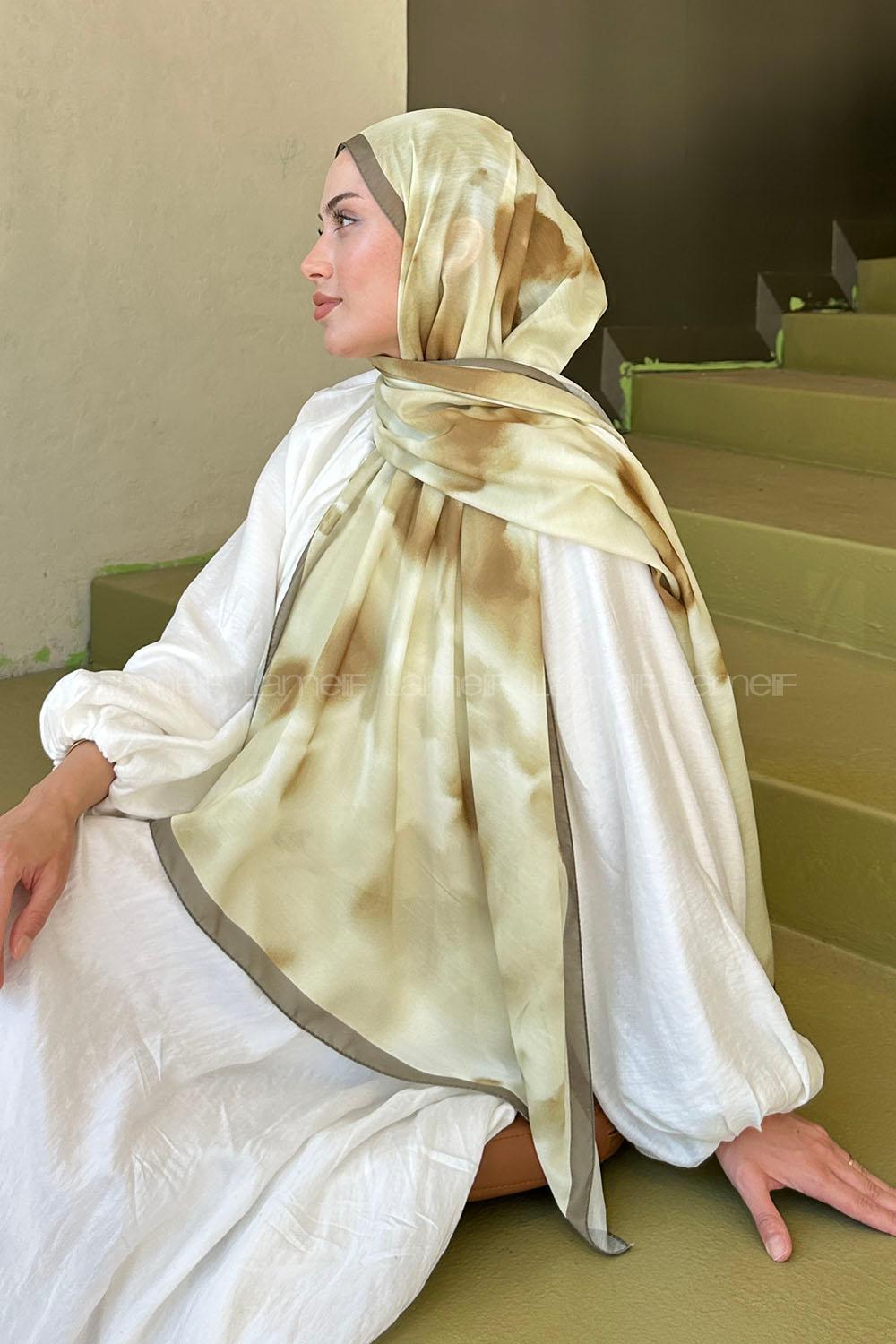 Lamelif Batik Desen Soft Şal Mint Yeşili