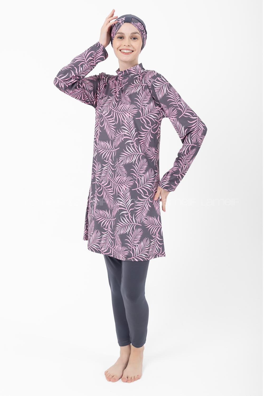 Lamelif Haşama Tesettür Mayo Hijap Lila