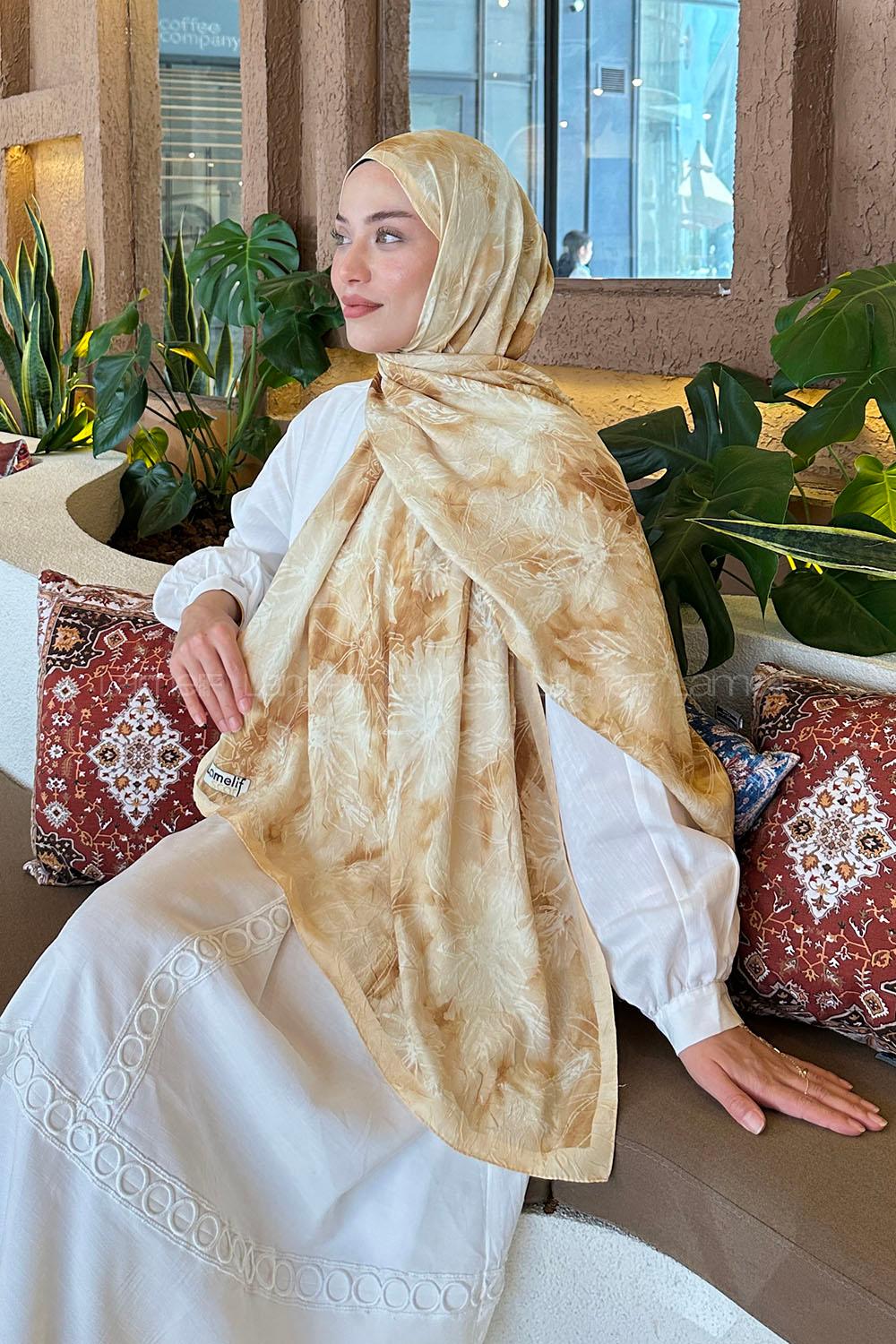 Yellow Cotton Fabric Flowering Printed Shawl