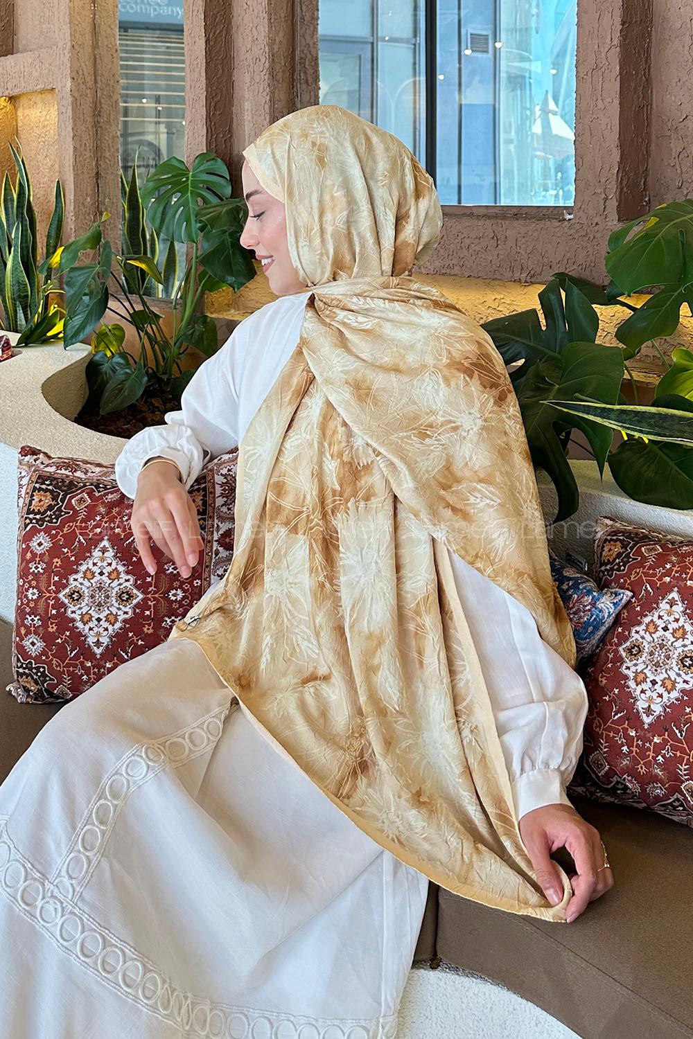 Yellow Cotton Fabric Flowering Printed Shawl