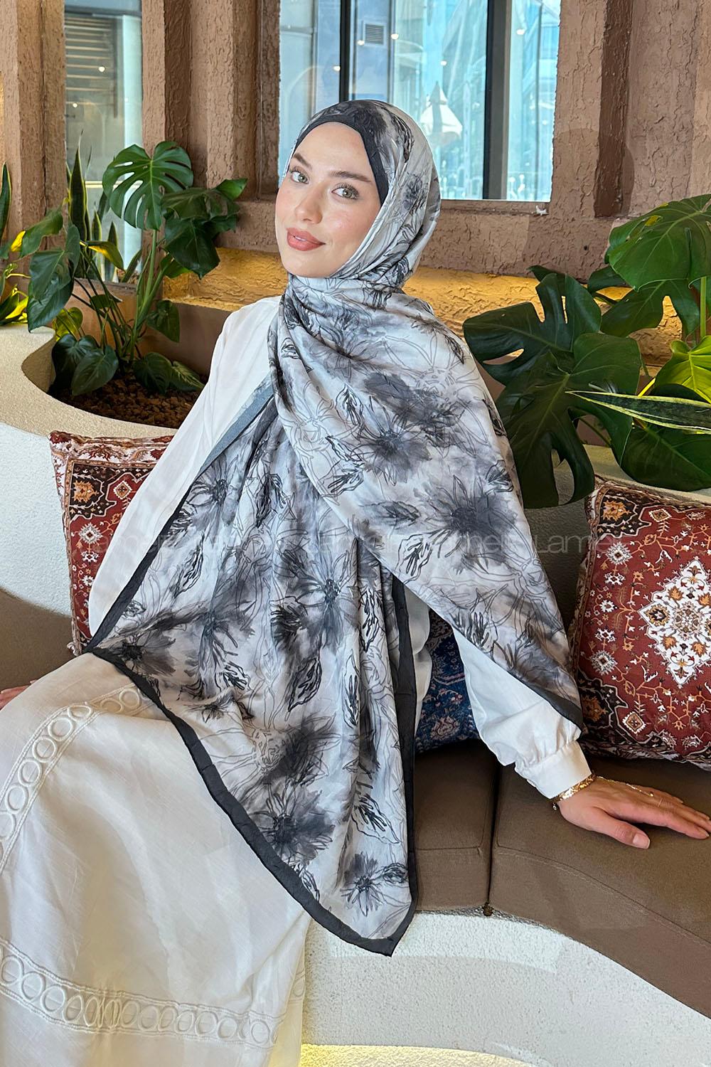 Stone Cotton Fabric Flowering Printed Shawl