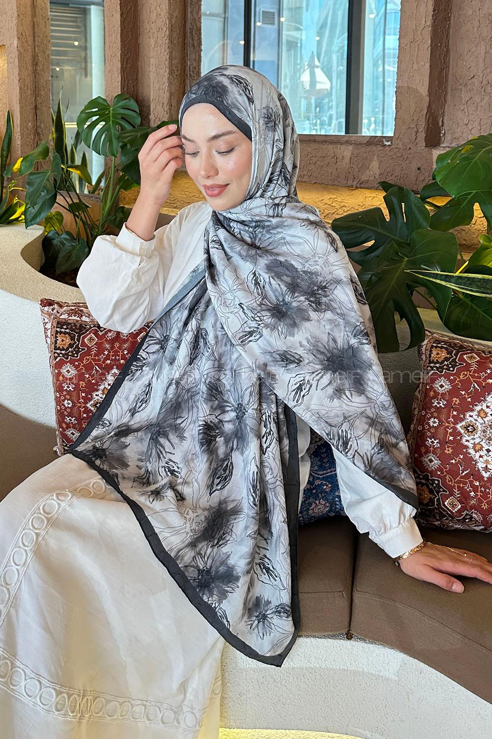 Stone Cotton Fabric Flowering Printed Shawl